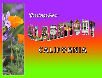 Postcard Claremont CA poppies